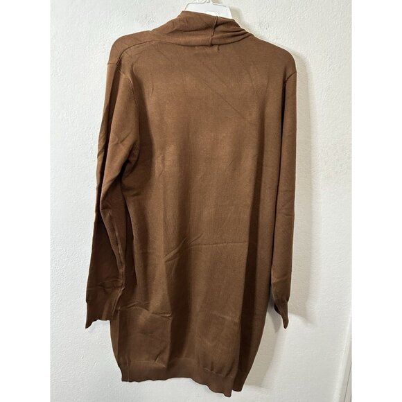 Grace Karin Brown Longline Open Front Cardigan Sweater Size XL - Picture 5 of 8